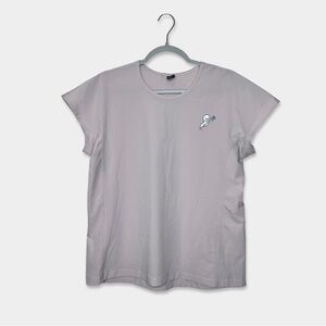 HELLY HANSEN Size M Oversized Pink Graphic T-Shirt Ghost Trident Logo Casual